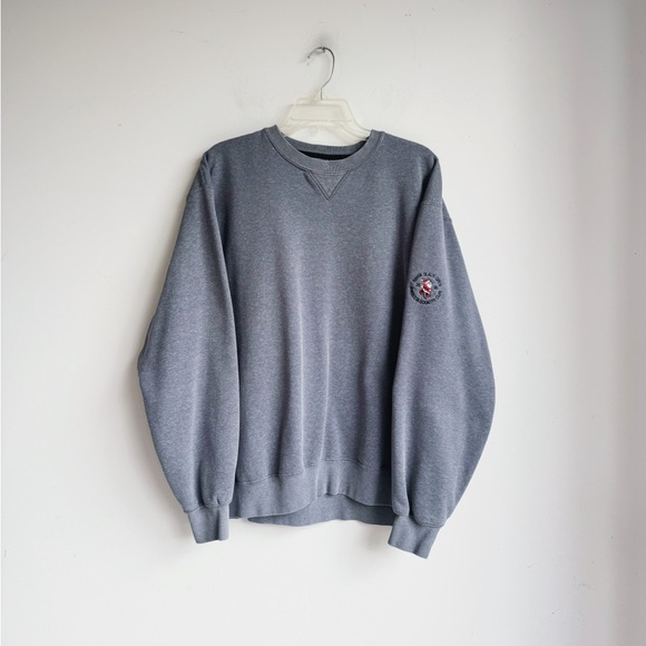 2006 BIG COTTON Gray Crewneck Embroidered Santa Sweatshirt L - Picture 2 of 6